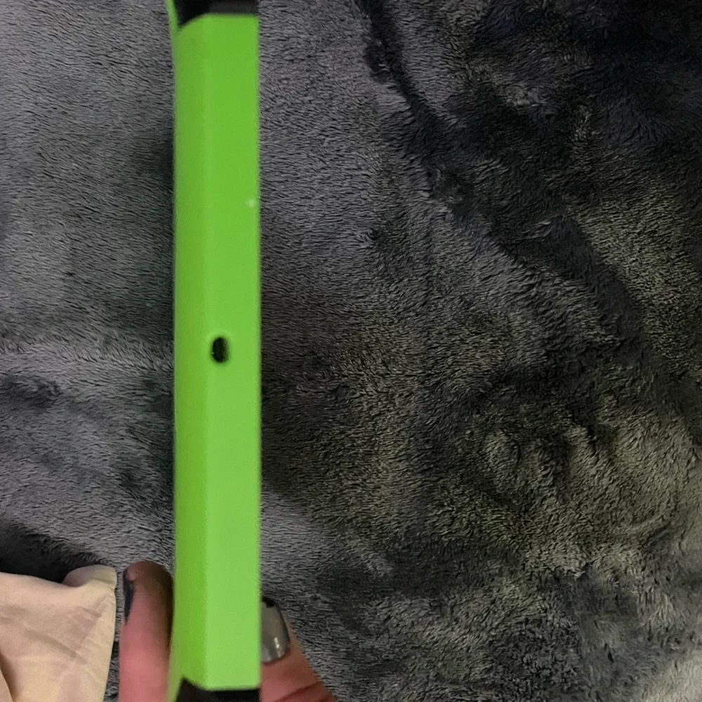 iPad Air Waterproof Case, Lime Green with Rubber siding for protection.